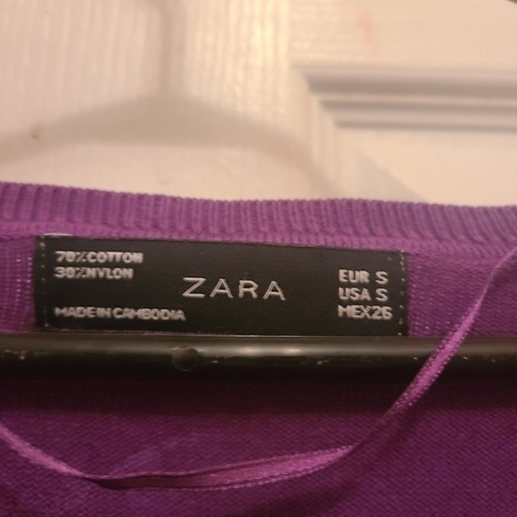Zara Cardigan Purple Basic  Pullover Sweater Size Small‎ - Picture 4 of 4
